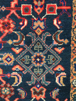 3'4 x 10’ Vintage Hamadan Runner - Blue Parakeet Rugs