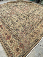 10’7 x 11’7 Antique 19th Century Persian Sultanabad Mahal rug #2399ML - Blue Parakeet Rugs