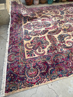 12x20 Ivory Persian Kerman Rug / #JLrug - Blue Parakeet Rugs