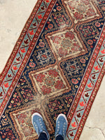 3’ x 14’9 Antique Persian Runner #2323 / Long Vintage Runner - Blue Parakeet Rugs
