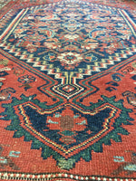 3’7” x 5'5" antique Kurdish rug - Blue Parakeet Rugs