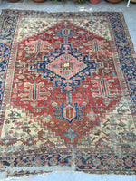 8’2 x 10’ antique Persian Serapi Heriz Rug (#861) - Blue Parakeet Rugs