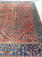 9’5 x 11’10 Antique Persian Mahal Rug / 9x12 vintage rug (#1257) - Blue Parakeet Rugs