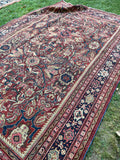 7'9 x 11'5 Antique 1920s Mahal village rug (#606) - Blue Parakeet Rugs