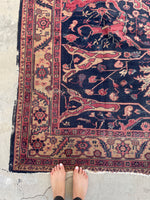 6’4 x 8’11 Antique Turkish rug #2368 - Blue Parakeet Rugs