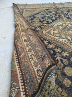 4’5 x 6’ Rug / 4x6 Antique Rug / Vintage Tribal Rug - Blue Parakeet Rugs