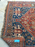 5’3 x 8’2 Antique Persian Shiraz Tribal Rug / 5x8 vintage rug (#1276) - Blue Parakeet Rugs