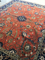 9’1 x 11’4 Antique 1920s Persian Tabriz Rug / 9x11 vintage rug (#1271) - Blue Parakeet Rugs