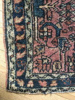 2' x 2'8 antique Persian Sarouk Mat (#1002) at Anthropologie - Blue Parakeet Rugs