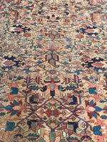 8’8 x 11’ Antique Persian Heriz Rug / 9x11 vintage rug (#1088) - Blue Parakeet Rugs
