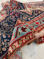 3’ x 14’9 Antique Persian Runner #2323 / Long Vintage Runner - Blue Parakeet Rugs