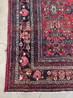 9’ x 12’1 Antique Berry Persian Dargazin Rug #2401 / 7x10 vintage rug - Blue Parakeet Rugs
