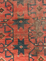 2’9 x 3’5 Star Afghani scatter rug #2474 / small vintage Rug - Blue Parakeet Rugs