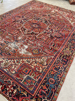 7’10 x 10’8 Antique Persian Heriz #2366 - Blue Parakeet Rugs