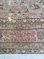 10’7 x 11’7 square Persian Kerman rug / 11x12 large vintage rug (#1312) - Blue Parakeet Rugs