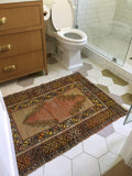 2'10 x 4'0 antique Turkish rug (#951ML) - Blue Parakeet Rugs