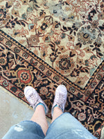 8’10 x 12’ antique ivory Persian Mahal (#1143ML) - Blue Parakeet Rugs