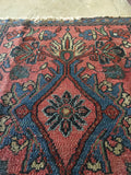 2’ x 2’9” Antique Love Worn Lilihan Rug - small antique rug - Blue Parakeet Rugs