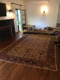 8’10 x 12’ antique ivory Persian Mahal (#1143ML) - Blue Parakeet Rugs