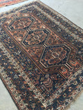 5’7 x 7’ Antique Shiraz Tribal Rug (#1376) - Blue Parakeet Rugs