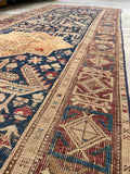 2’10 x 8’8 Antique Akstafa Caucasus Runner #2290 / Vintage skinny runner - Blue Parakeet Rugs