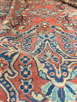9’5 x 11’10 Antique Persian Mahal Rug / 9x12 vintage rug (#1257) - Blue Parakeet Rugs