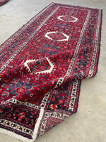 5’2 x 12’8 Vintage Persian Gharajeh Runner #2353 / 5x13 Vintage Runner - Blue Parakeet Rugs