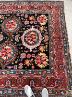 7' x 14'9" Antique Persian Bakhtiari / Long and Narrow Rug - Blue Parakeet Rugs