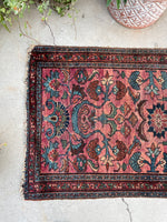 2’5 x 4’1 Antique Persian Malayer #2543 / Small Vintage  Rug - Blue Parakeet Rugs