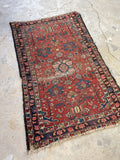 2’7 x 3’11 Antique Persian Scatter Rug #2611 - Blue Parakeet Rugs