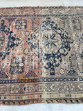 5’1 x 8’1 Antique Soumak flat weave rug - Blue Parakeet Rugs
