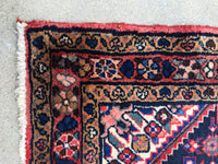 3'4 x 10’ Vintage Hamadan Runner - Blue Parakeet Rugs