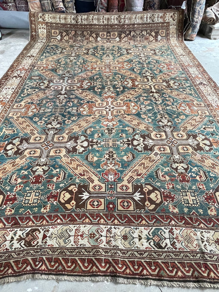 8’7 x 13’4 Antique rug #2749ML - Blue Parakeet Rugs