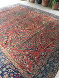 9’5 x 11’10 Antique Persian Mahal Rug / 9x12 vintage rug (#1257) - Blue Parakeet Rugs