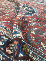 5’3 x 8’2 Antique Persian Shiraz Tribal Rug / 5x8 vintage rug (#1276) - Blue Parakeet Rugs