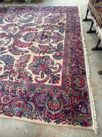 12x20 Ivory Persian Kerman Rug / #JLrug - Blue Parakeet Rugs