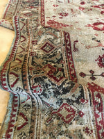 3’10 x 6’3 Antique Turkish Rug / Small Turkish Rug - Blue Parakeet Rugs