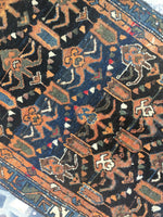2’10 x 3’10 Persian Vintage Rug - Blue Parakeet Rugs