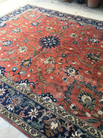9’1 x 11’4 Antique 1920s Persian Tabriz Rug / 9x11 vintage rug (#1271) - Blue Parakeet Rugs