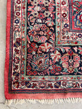 Vintage square 10’7 Sarouk rug #2123 - Blue Parakeet Rugs