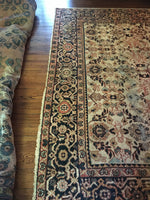 8’10 x 12’ antique ivory Persian Mahal (#1143ML) - Blue Parakeet Rugs