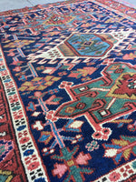3’5 x 3’11 Antique Heriz - Blue Parakeet Rugs