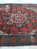 6’6 x 9’2 Beautiful and Bold tribal Heriz rug (#1086) - Blue Parakeet Rugs