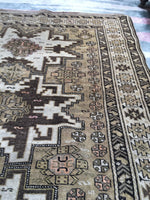 3'10 x 4'7 Antique Caucasian Rug - Blue Parakeet Rugs