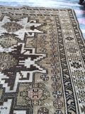 3'10 x 4'7 Antique Caucasian Rug - Blue Parakeet Rugs