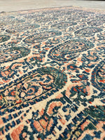 4’3 x 6’2  Antique Persian Senneh #2362 / Small Persian Rug - Blue Parakeet Rugs