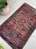 2’5 x 4’1 Antique Persian Malayer #2543 / Small Vintage  Rug - Blue Parakeet Rugs