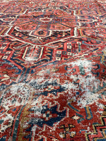 7’10 x 10’8 Antique Persian Heriz #2366 - Blue Parakeet Rugs