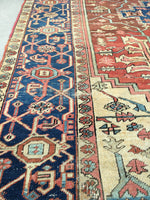 8’2 x 10’ antique Persian Serapi Heriz Rug (#861) - Blue Parakeet Rugs