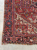 7’10 x 10’8 Antique Persian Heriz #2366 - Blue Parakeet Rugs